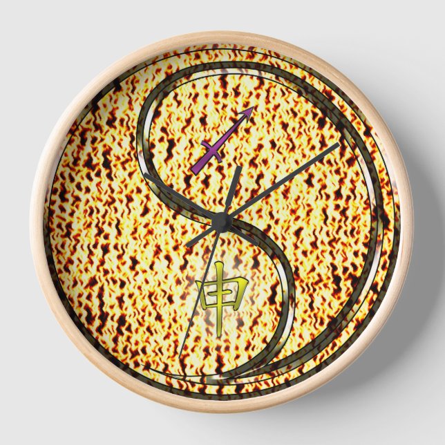Reloj Sagitario y Mono de Fuego (Anverso)