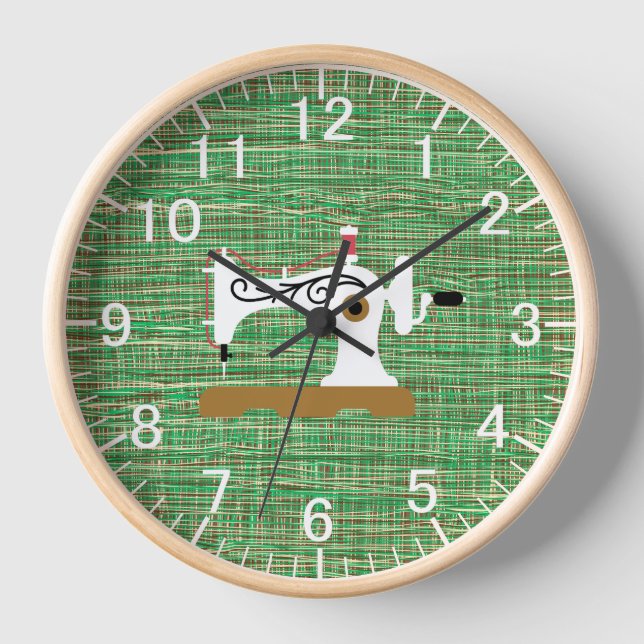 Reloj Sala de artesanía manual Máquina de coser Green Bu (Anverso)