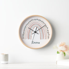 Reloj Sala de Chicas de la guardería Boho Rainbow