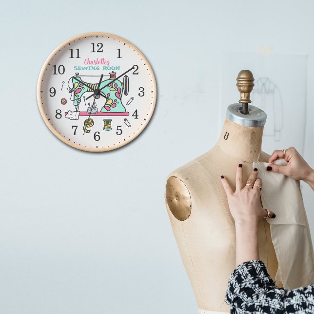 Reloj Sala de coser retro Personalizado Pared de madera (Subido por el creador)