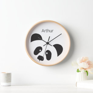 Reloj Sala de guardería Panda moderna personalizada