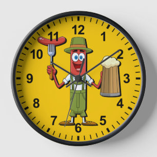 Reloj Salchicha alemana divertida de Oktoberfest