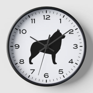 Reloj Schipperke Silhouette con números y minutos
