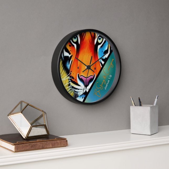 Reloj Sé fuerte y valiente fe cristiana (Oficina)