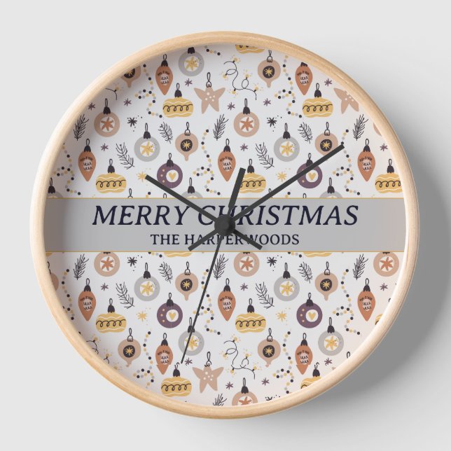 Reloj Sencilla y elegante familia de Navidades decorativ (Anverso)