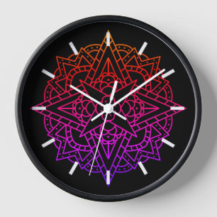 Reloj Sencillo Mandala con un arcoiris colorido