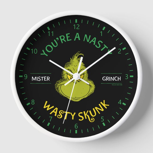 Reloj Señor Grinch | Eres un Zorrillo Asqueroso (Anverso)