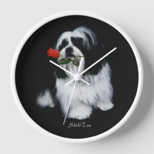 Reloj Shih Tzu Con Rosa