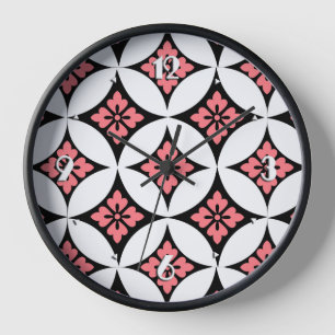 Reloj Shippo con motivos florales, negro, blanco y rosa
