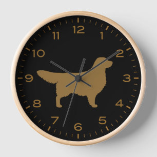 Reloj Silhouette de perro de Golden Retriever