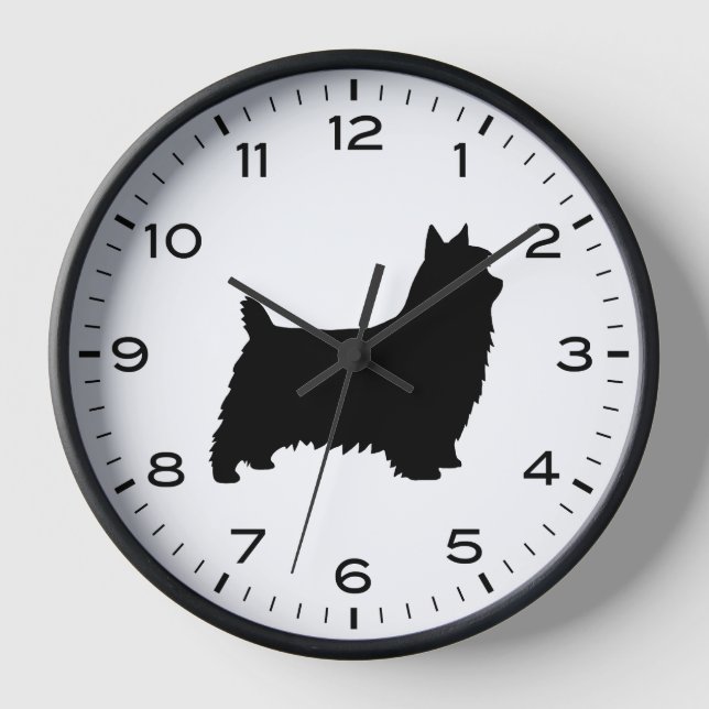 Reloj Silky Terrier Dog Rama Silhouette (Anverso)