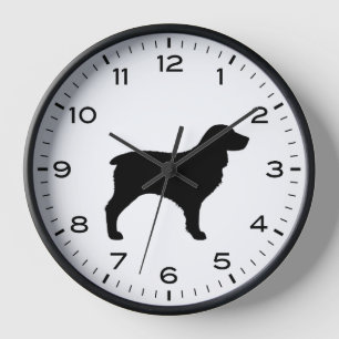 Reloj Silueta de Boykin Spaniel con números y minutos