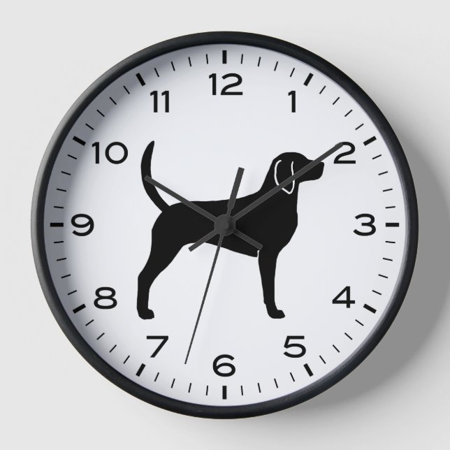Reloj Silueta de la raza de los perros de Foxhound ingle (Anverso)