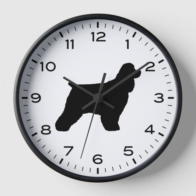 Reloj Silueta de la raza de perro Cocker Spaniel (Anverso)
