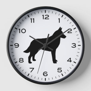 Reloj Silueta de la raza de perro Malinois Belga