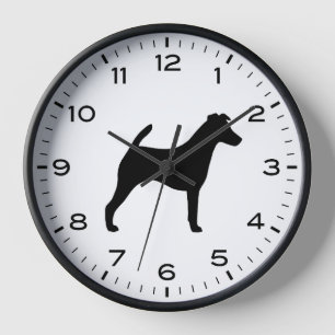 Reloj Silueta de la raza de perro Smooth Fox Terrier