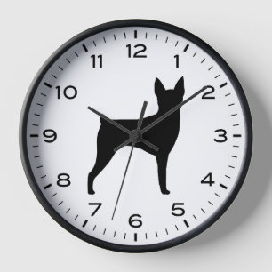 Reloj Silueta de la raza de perro Toy Fox Terrier