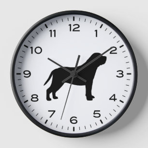 Reloj Silueta de perro mastín con números y minutos