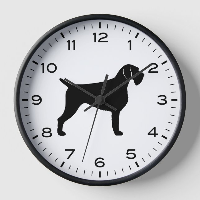 Reloj Silueta de perro puntero con cable alemán (Anverso)
