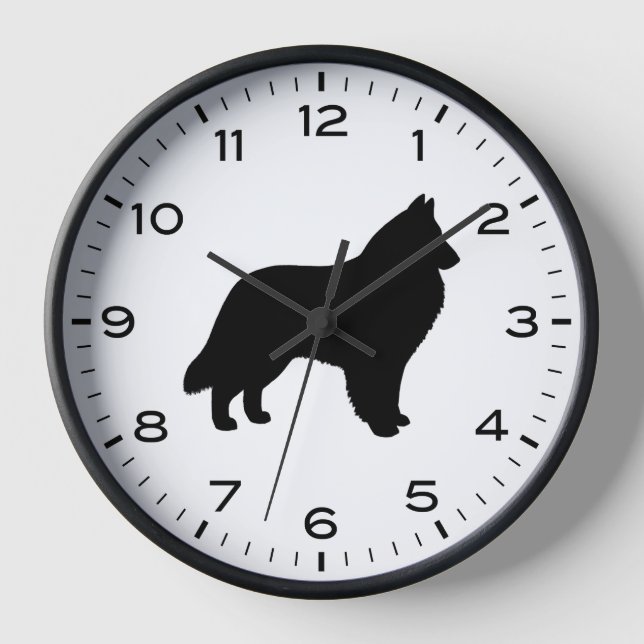 Reloj Silueta de raza de perro pastora belga (Anverso)
