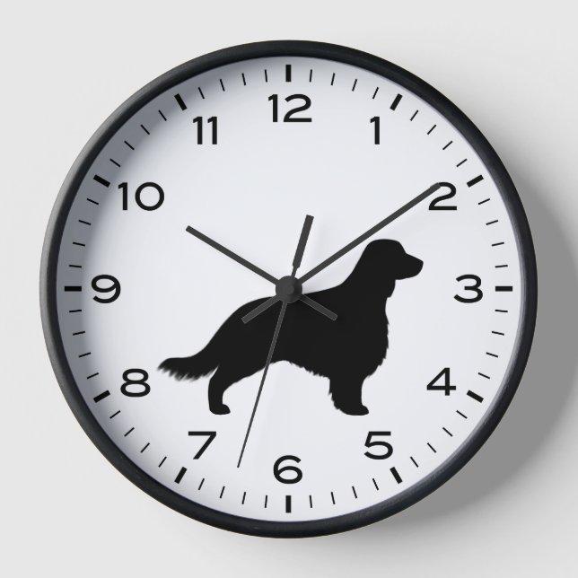 Reloj Silueta de Welsh Springer Spaniel con cola larga (Anverso)
