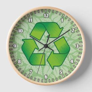 Reloj Símbolo de reciclaje