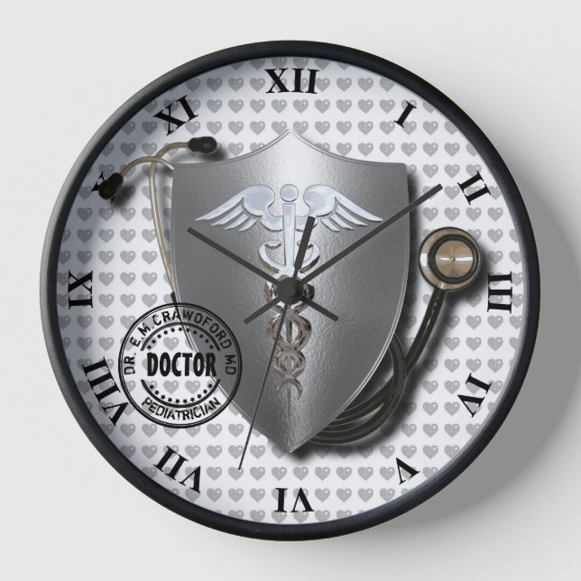 Reloj Símbolos médicas Caduceus Sobre Estetioscopio Y Se (Anverso)