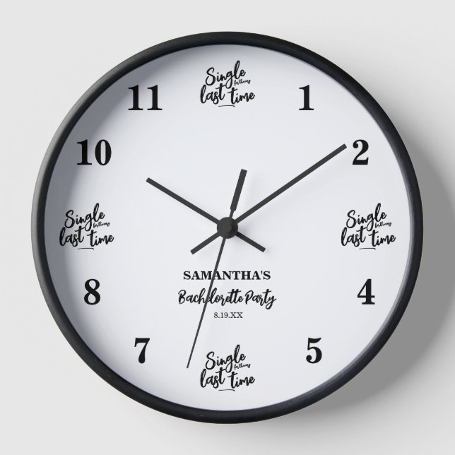Reloj Simple Bachelorette Party Regalos Wall Clock (Anverso)