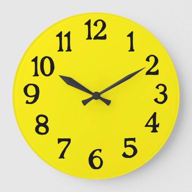 Reloj simple de llanura normal amarillo y negro (Anverso)