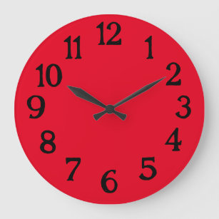 Reloj simple de plano normal negro y rojo