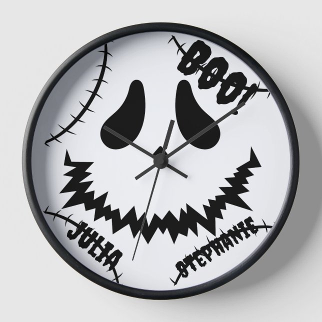 Reloj Simple Happy Halloween Familia y amigos (Anverso)