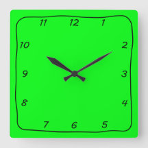 Reloj simple y caprichoso negro y verde limón