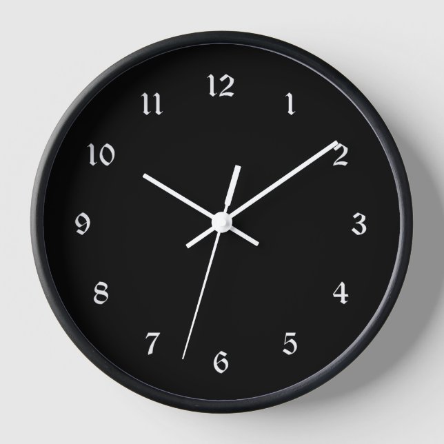 Reloj Simplemente elegante negro sólido (Anverso)