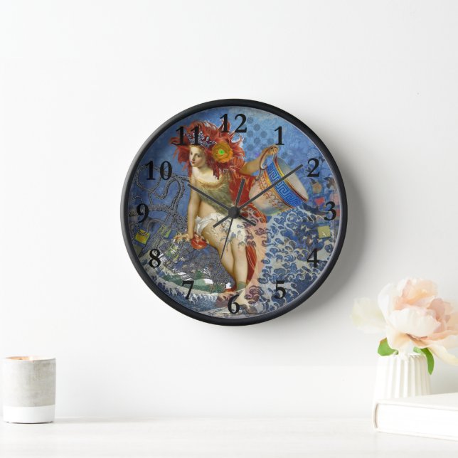 Reloj Sirena Acuario Arte Azul Gótico (Hogar)