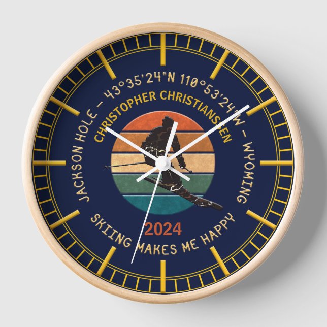 Reloj Ski Jackson Hole, Wyoming - Esquiador masculino, G (Anverso)