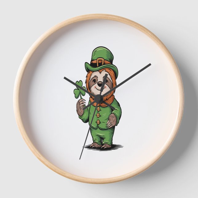 Reloj Sloth St Patrick's Day Irish Lucky (Anverso)