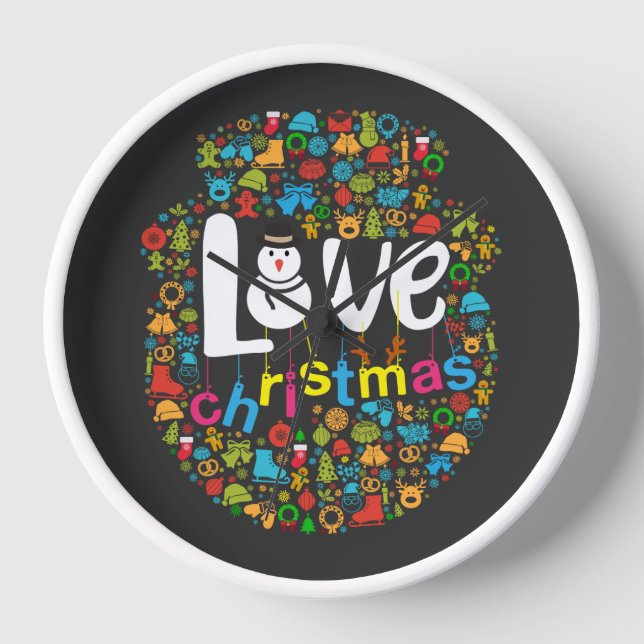 Reloj Snowman Love Christmas Decorations (Anverso)