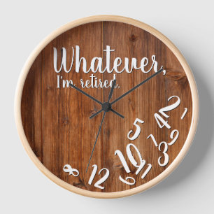 Reloj Soy jubilado de retiro gracioso de Rustic Wood