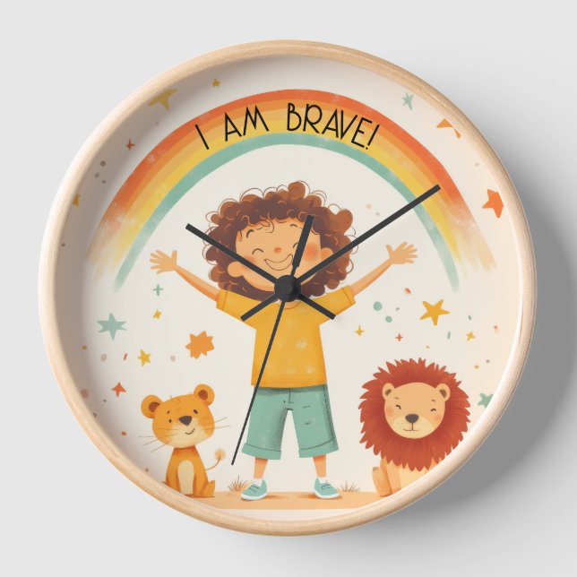 Reloj Soy valiente - Afirmación de niños (Anverso)
