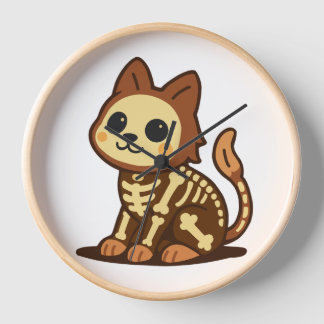 Reloj Spooky Skeleton Cat