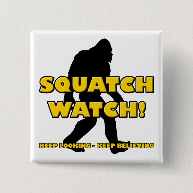 Reloj Squatch divertido botón de Sasquatch Bigfoot (Anverso)