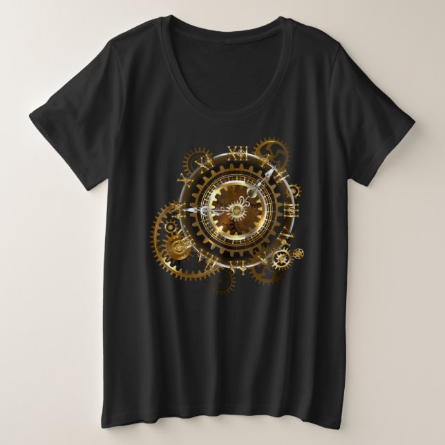 Reloj steampunk con engranajes antiguos (Anverso del diseño)