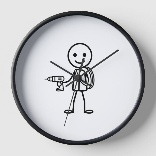 Reloj Stickmen At Work - El electricista (Anverso)