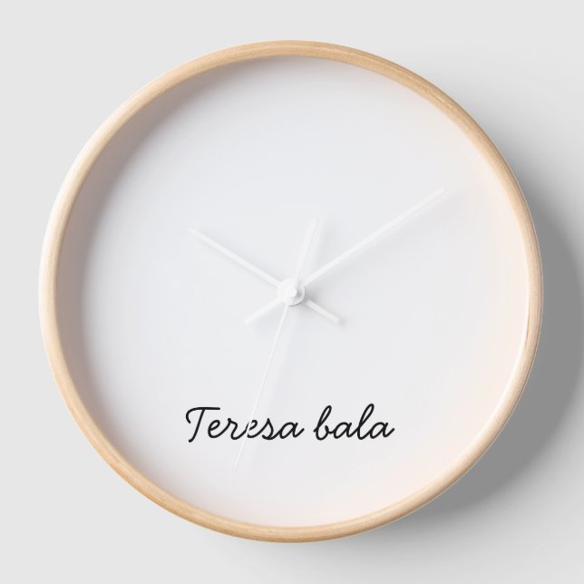 Reloj Stylish Monogram Modern Minimalist White Script (Anverso)