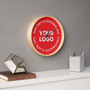 Reloj Su logotipo / cualquier imagen cargada y texto cir