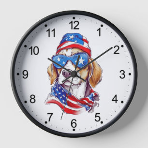 Reloj Sublimación de perro del 4 de julio-66361