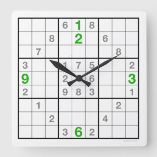 Reloj Sudoku con rompecabezas descargable (verde)