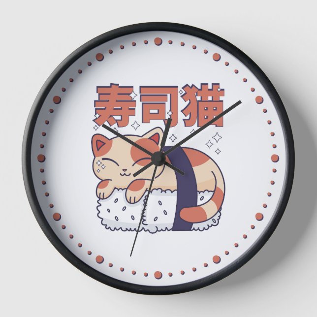 Reloj Sueño sushi gatito gatito de comida asiática amant (Anverso)