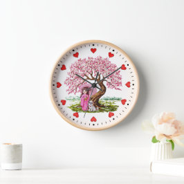 Reloj Sueños de flores: Chica de Kimono y Cachorro
