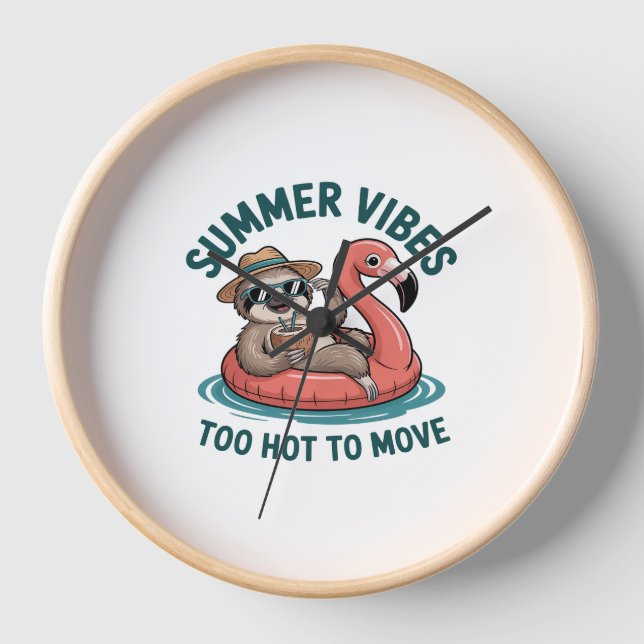 Reloj Summer Vibes Sloth Funny Lazy Float (Anverso)